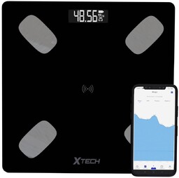 Inteligentna waga łazienkowa XTECH, czarna