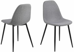 Krzesło Wilma - jasnoszare do jadalni i kuchni, metalowe czarne nóżki, tapicerowane