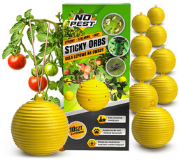 Lep na ziemiórki, muszki owocówki, mszyce, owady w sadzie Sticky Orbs No Pest 10szt