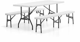 Zestaw mebli KLARA, 1 stół 1830x760 mm + 2 składane ławki