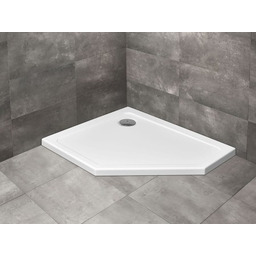 Radaway Doros PT E Biały pięciokątny brodzik asymetryczny 90x80 cm akrylowy lewy SDRPT9080-01L