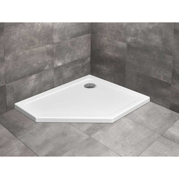 Radaway Doros PT E Biały pięciokątny brodzik asymetryczny 90x80 cm akrylowy prawy SDRPT9080-01R