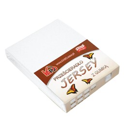 KARO Prześcieradło jersey z gumką 120x200 białe 001 grube 150g/m2