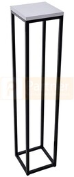 Kwietnik LOFT H-100 cm kwadrat czarny BIAŁY