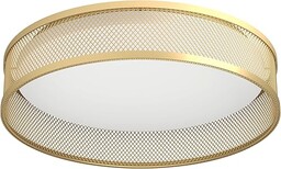 EGLO Lampa sufitowa Luppineria, okrągły panel LED, lampa sufitowa, do przedpokoju i salonu, tworzywo sztuczne, biały i metal, kolor mosiądzu, ciepła biel, Ø 38,5 cm