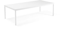 Stół konferencyjny QBUS, 2400x1200 mm, rama 4 nogi, biały, biały