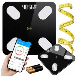 WAGA ŁAZIENKOWA INTELIGENTNA SMART ANALITYCZNA BLUETOOTH SZKLANA 180 KG