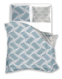 Faro Pościel bawełniana 160x200 Pure 08 fale szara turkusowa