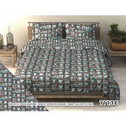 Extrapościel Pościel bawełniana 160x200 1113E Serca Szaro-niebieskie