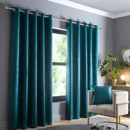 Fusion Turkusowo-zielone zasłony szer. 46 x dł. 90 cm (117 x 229 cm)  turkusowo-zielone zasłony na przelotkach, zielone zasłony do sypialni/salonu, zasłony na drzwi, zasłony termiczne/okienne,