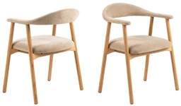 Krzesło do jadalni Addi (02361) z podłokietniami, beżowe, skandynawskie