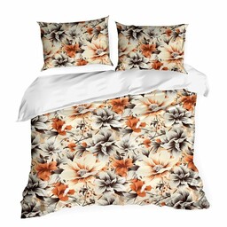 Eurofirany Pościel satynowa 140x200 Nika 51 żółta liście