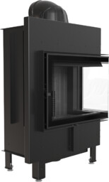 Kominek powietrzny stalowy KRATKI LUCY SLIM prawy BS 8 kW Ø 160 czarne