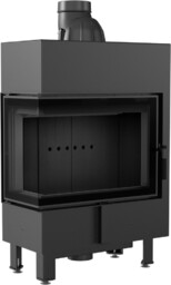 Kominek powietrzny stalowy KRATKI LUCY SLIM lewy BS 8 kW Ø 160 czarne