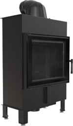 Kominek powietrzny stalowy KRATKI LUCY SLIM 8 kW Ø 160 czarne