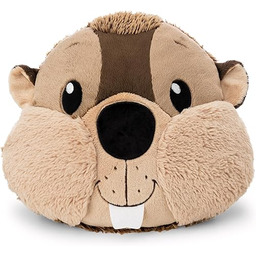 NICI 62284 Pluszowa poduszka, bóbr Harry Woodsnacker, puszysta poduszka do przytulania dla dzieci i dorosłych, idealna do domu, przedszkola lub na podróż, 32 x 27 cm, brązowa