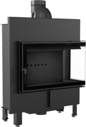 Kominek powietrzny stalowy KRATKI LUCY SLIM prawy BS 10 kW Ø 160 czarne