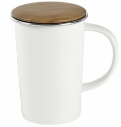 Bredemeijer TEA Porcelanowy Kubek do Herbaty z Zaparzaczem 400 ml Biały