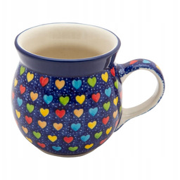 Kubek czeski Baryłka 220 ml Ceramika Artystyczna Bolesławiec Serca U4835