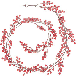 Atmosphera Girlanda w kształcie gałązki z czerwonymi owocami, 190 cm