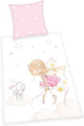 Herding Komplet pościeli, bawełna, różowy, 80 x 80 cm, 135 x 200 cm