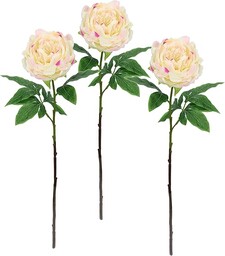 Sztuczny kwiat, róża, piwonie, gałązka, pojedynczy kwiat, łodyga, florystyka, sztuczne kwiaty, dodatek do sztucznych bukietów i bukietów kwiatowych, dekoracja kwiatowa, zestaw 3 szt., brzoskwinia
