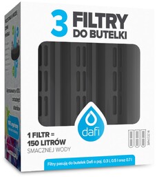 ZESTAW 3 filtry do butelki filtrującej Dafi SOFT i SOLID czarny