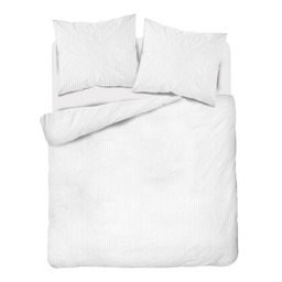 Detexpol Pościel adamaszkowa 220x200 biała jednobarwna paski 1 cm Pure