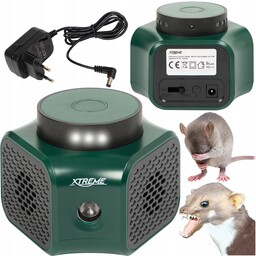 Ultradźwiękowy Odstraszacz Gryzoni 360 Led Kun Szczurów Mysz 9V 4 Tryby