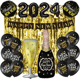 ZESTAW DEKORACJI BALONY SYLWESTER NOWY ROK 2024 21SZT