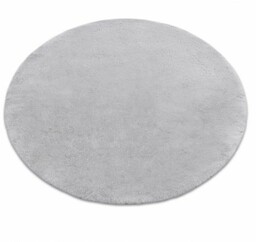 Dywan TEDDY Koło Shaggy szary bardzo gruby, pluszowy, antypoślizgowy, do prania koło 100 cm