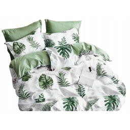 Pościel 140x200 Dwustronna Bawełna Satynowa Collection World Liscie