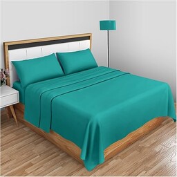 Perkalowe pojedyncze płaskie prześcieradło bez prasowania - pościel z tkaniny poliestrowej - antyalergiczna luksusowa pościel hotelowa płaskie prześcieradła - głęboki morski