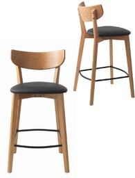 Hoker do kuchni Pero (14202), imitacja skóry, czarny