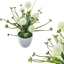 KOMPOZYCJA W DONICZCE BIAŁE KULKI 30CM