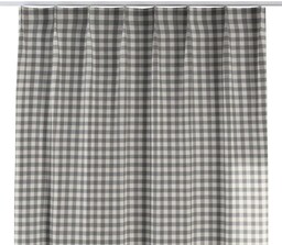 Zasłona na haczykach flex pojedynczych, szaro-biała kratka (1,5x1,5cm), Quadro