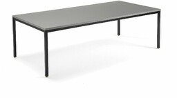 Stół konferencyjny QBUS, 2400x1200 mm, 4 nogi, srebrna rama, jasnoszary