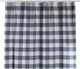 Zasłona na haczykach flex pojedynczych, granatowo-biała krata (5,5x5,5cm), Quadro