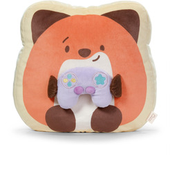 NICI mymochi Lis Geeks z konsolą, miękki pluszak, stylowa maskotka do przytulania lub jako dodatek, wspaniały prezent dla dzieci i dorosłych, 35 x 33 x 12 cm, brązowy  62394