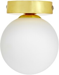 PLAFON LAMPA SUFITOWA NOWOCZESNA ZŁOTA BIAŁA KULA MARSIADA W1 LUMINA DECO