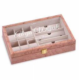Szkatułka drewniana na zegarki i okulary z grawerem dla niej