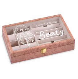 Szkatułka drewniana na zegarki i okulary z grawerem dla niej