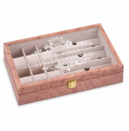 Szkatułka drewniana na zegarki i okulary z grawerem dla niej