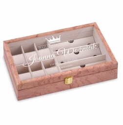 Szkatułka drewniana na zegarki i okulary z grawerem dla siostry świadkowej jako podziękowanie