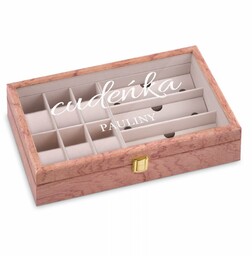 Szkatułka drewniana na zegarki i okulary z grawerem dla niej na imieniny