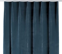 Zasłona na haczykach flex pojedynczych, pruski błękit, Velvet