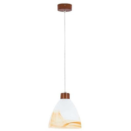 Lampa wisząca zwis drewniana EVO wenge/biały śr. 23cm