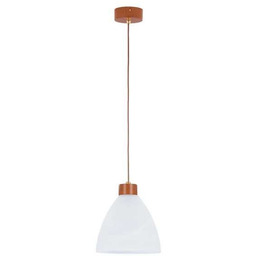 Lampa wisząca zwis drewniana EVO drewno/biały śr. 23cm