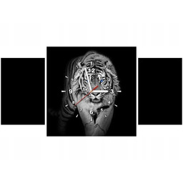 80x40cm zegar Zegar ścienny Tiger in the dark obraz ścienna