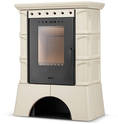Piec kominek kaflowy wolnostojący koza ATOL 10 kW kolor cappuccino